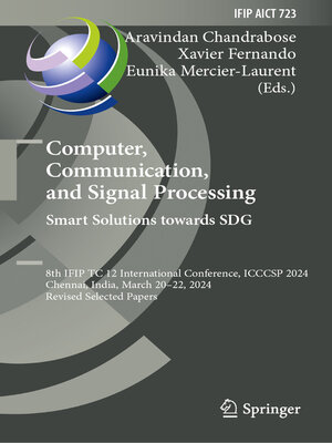 cover image of Computer, Communication, and Signal Processing. Smart Solutions Towards SDG